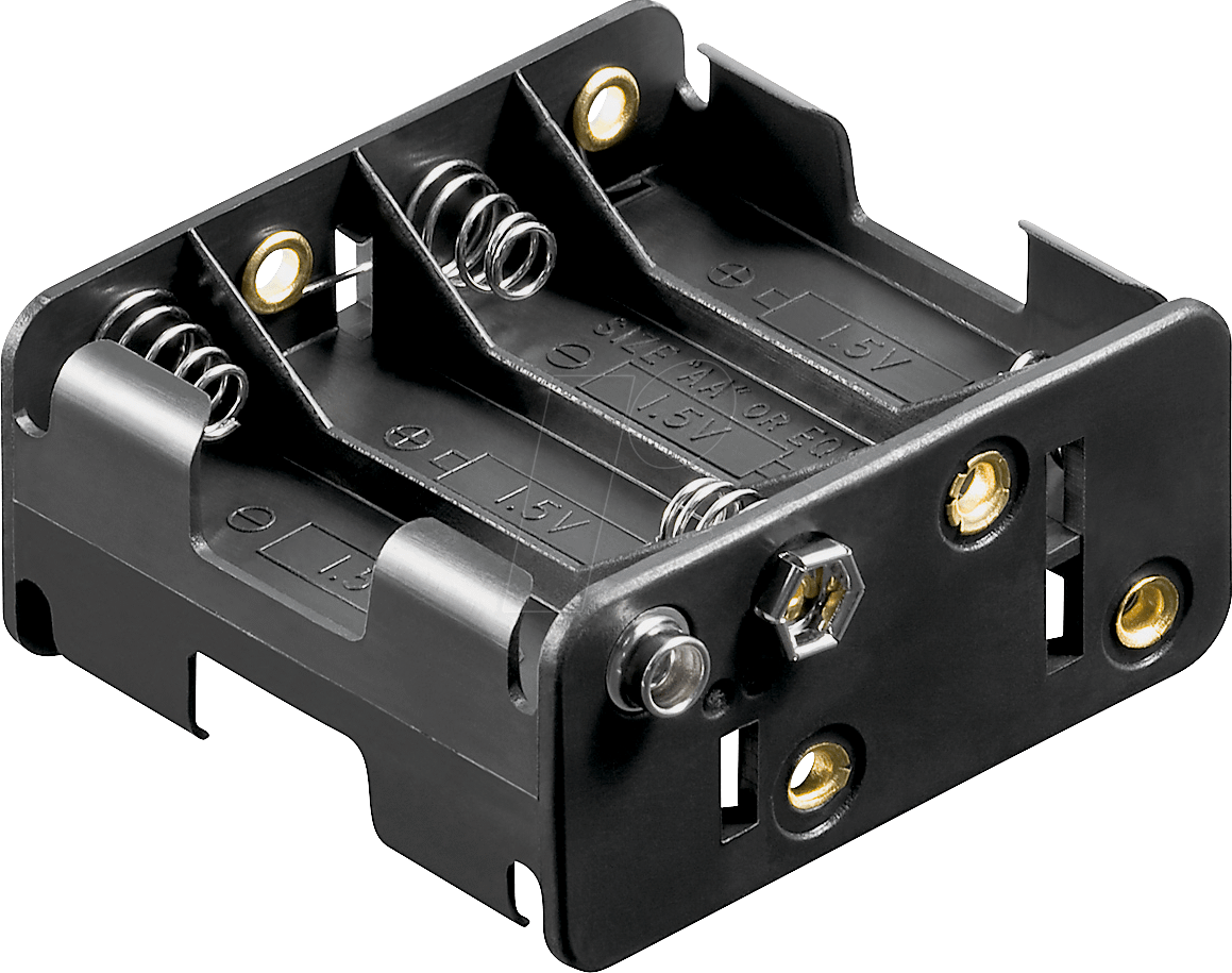HALTER 8XUM3-QDK - Batteriehalter für 8 Mignonzellen (AA), Druckknopf