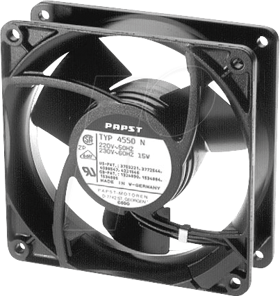 PAPST 4580 N - Axiallüfter, 119x119x38mm, 230VAC, U/min: 2350