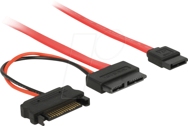 DELOCK 84800 - slim SATA 13 Pin Bu > 7 Pin + 15 Pin 5 V 30cm