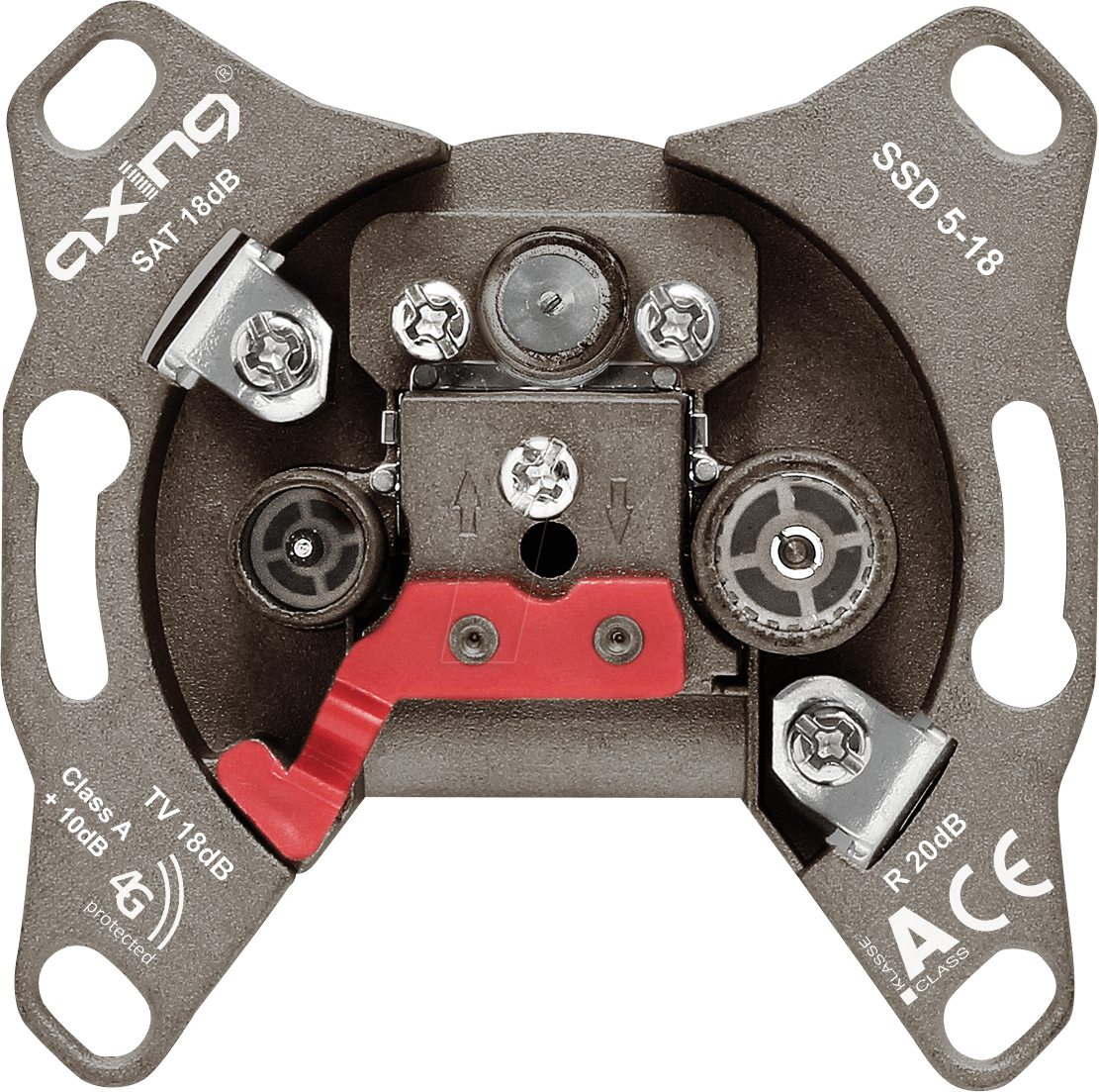 SSD 5-18 - Antennensteckdose, SAT, Durchgangsdose, 18 - 20 dB