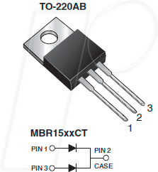 Thumbnail - MBR 1560CTE3 VIS - Zweifach Schottky Diode, gem. Kathode, 60V, 15A, TO-220AB