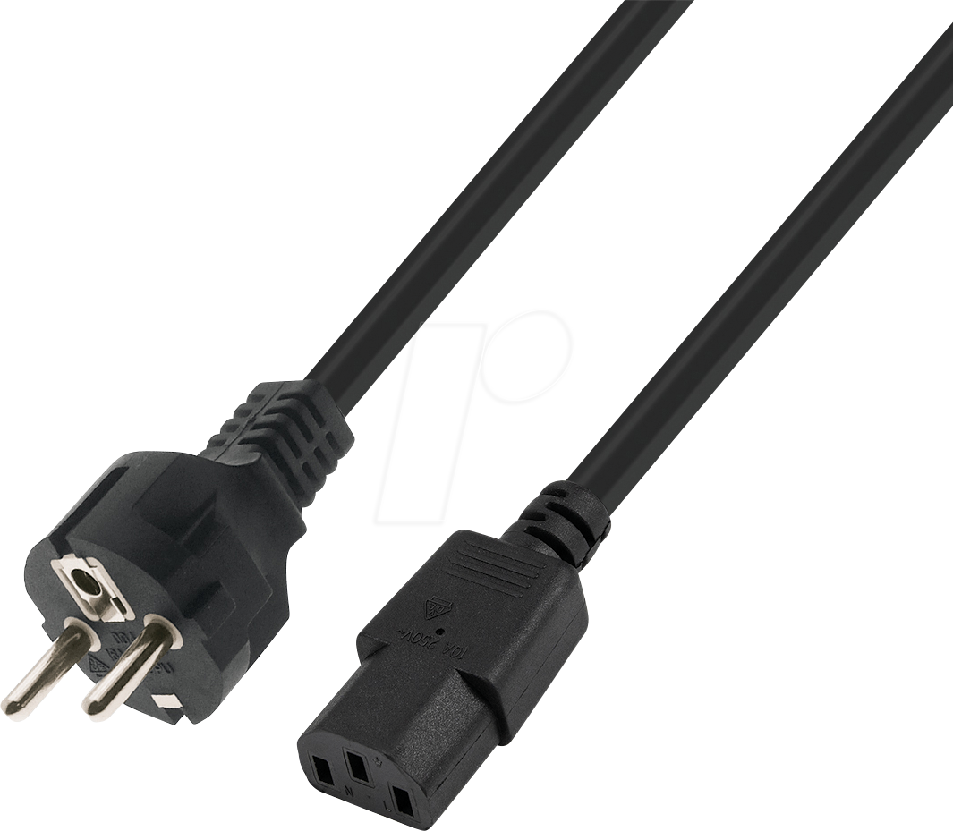 TTL 7102-3,0-GR - Netzkabel, UltraFlex, Schutzkontakt-Stecker, C13, 3,0 m, schwarz