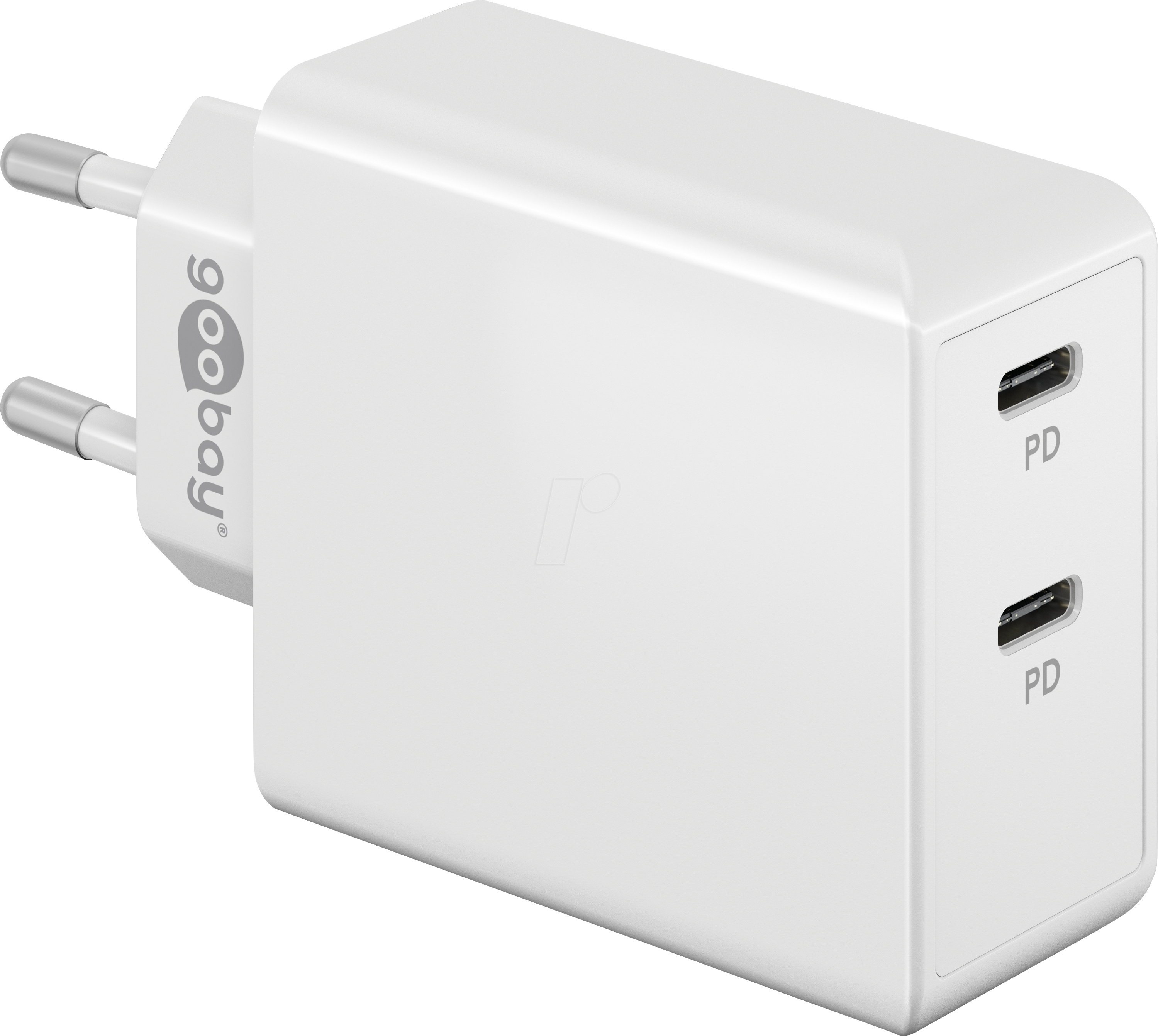 GOOBAY 61758 - USB (PD)-Ladegerät, 5-20 V, 3 A, 36 W, USB-C, 2-Port, weiß