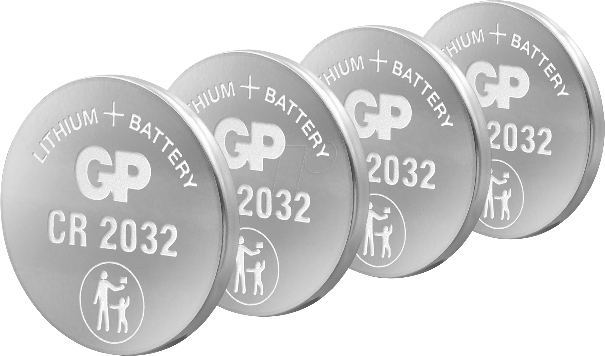 4XCR 2032 GP - Lithium-Knopfzelle, 3V, 220mAh, 20x3,2 mm, 4er-Pack