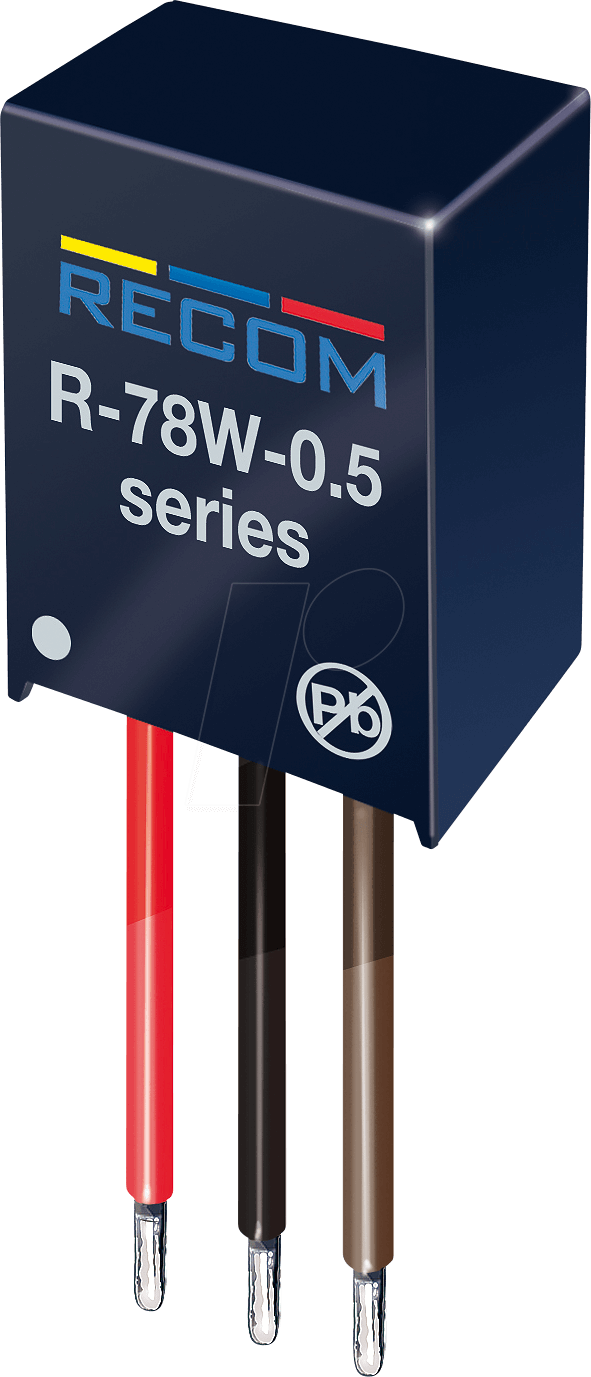 Thumbnail - R-78W12-05 - DC/DC-Wandler R78W, 15-32 Vin, Single, 12 Vout, 500 mA, SIP-3