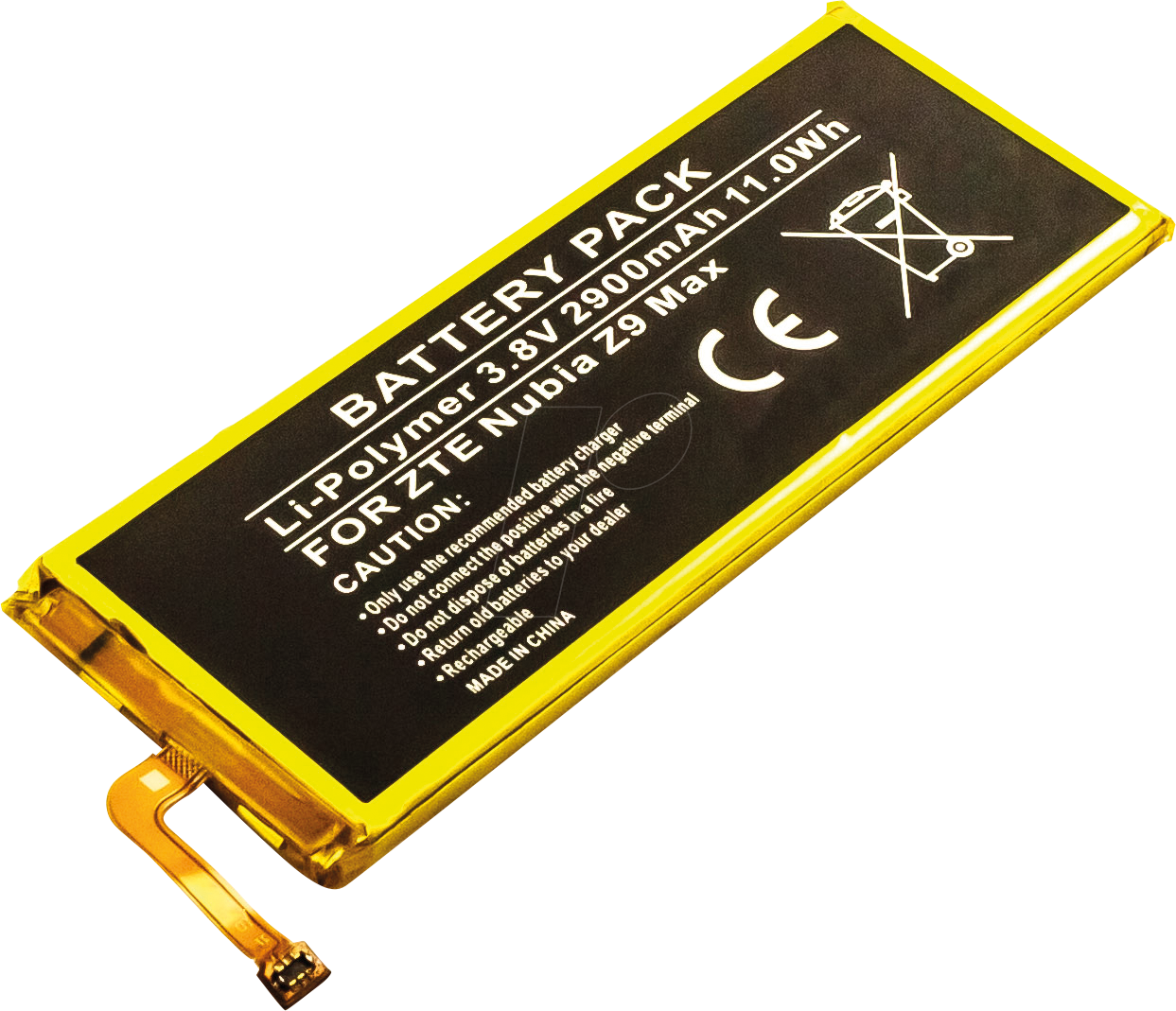 AKKU 30985 - Smartphone-Akku für ZTE-Geräte, Li-Po, 2900 mAh