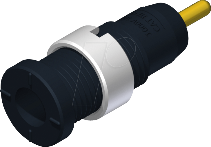 MSEB 2630 S19 SW - Einbaubuchse, 2 mm, schwarz, gesichert, mit Lötpin