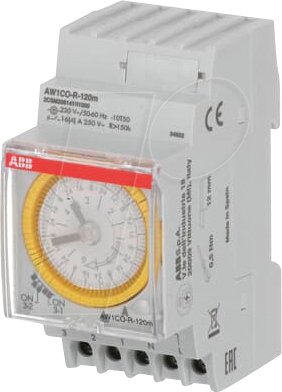 ABB AW1CO-R-120M - Analoge Zeitschaltuhr Wochenprogramm 120-min-Takt, 1 Wechsler