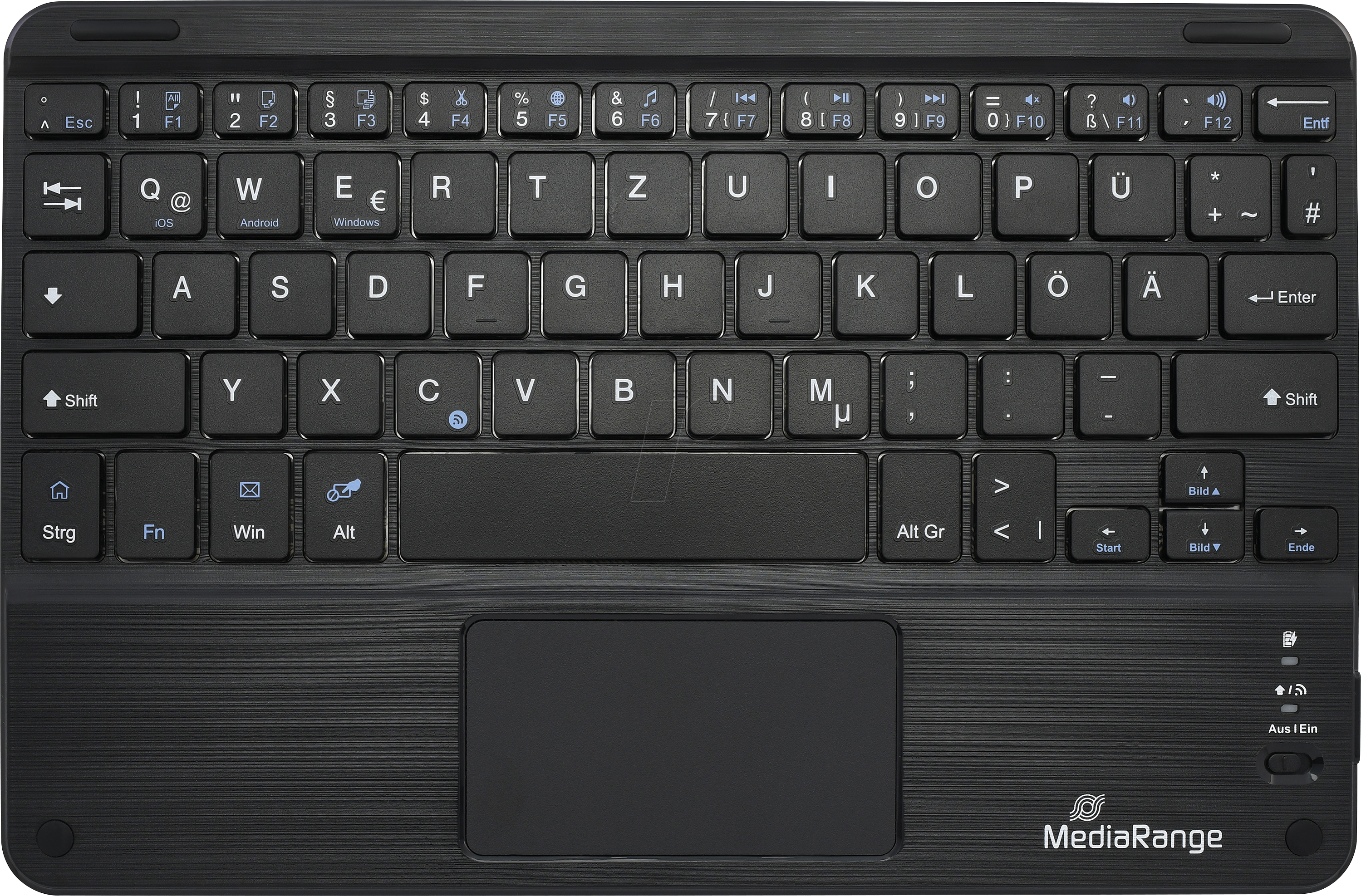 MR OS130 - Tastatur, Bluetooth, USB, Touchpad, schwarz