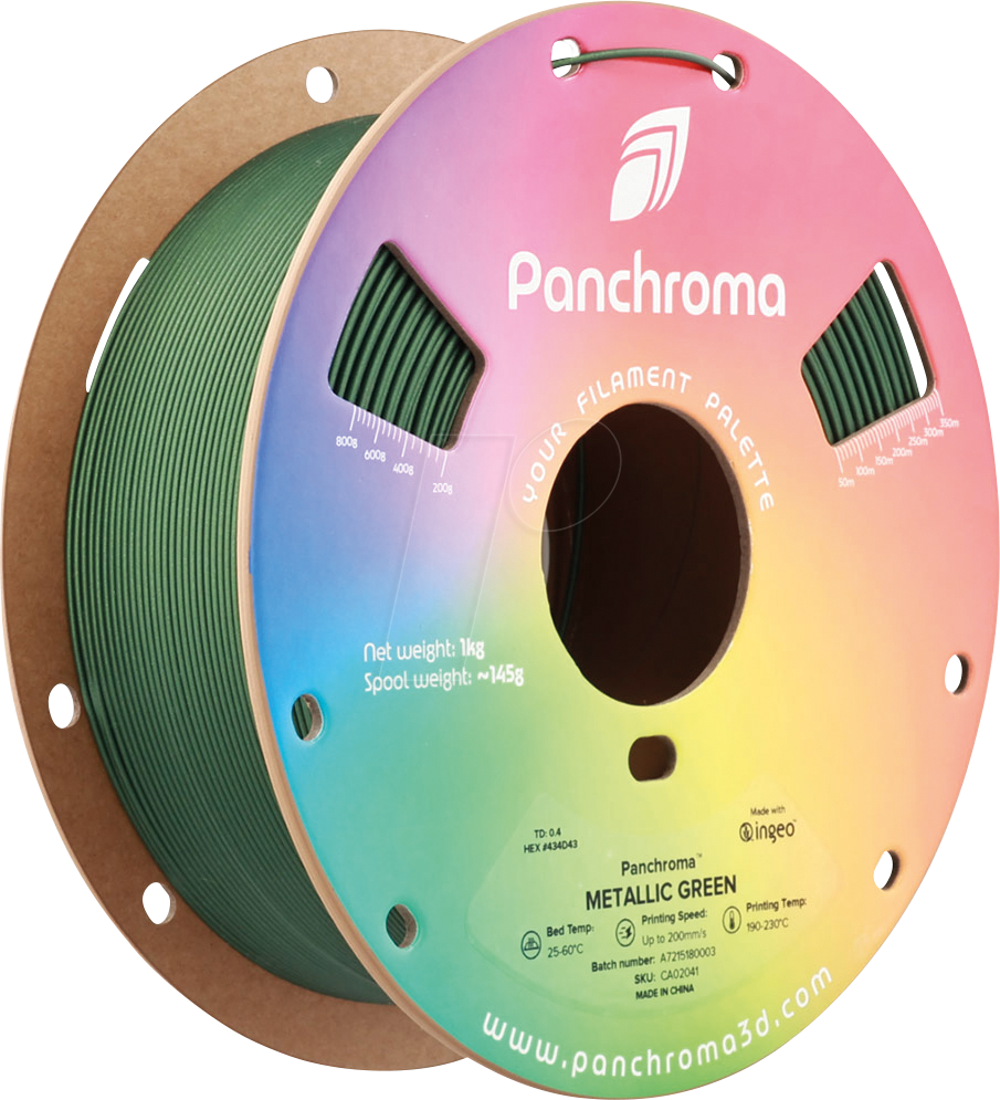 POLYMAKER CA2041 - Filament, Panchroma PLA, Metallic Green, 1,75 mm, 1 kg