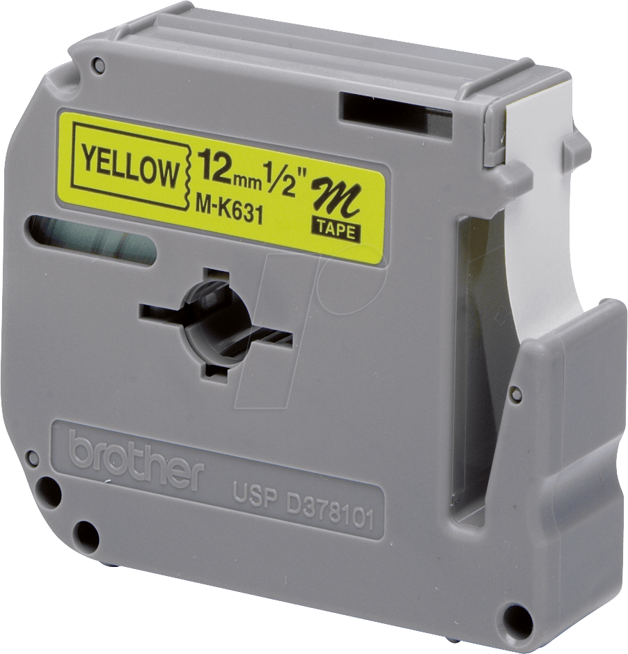 P-TOUCH MK631BZ - M-Schriftbandkassette, schwarz auf gelb, 12 mm