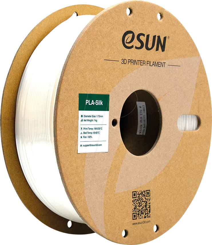 ESUN 72204157 - Filament, PLA-Silk, 1,75 mm, weiß, 1 kg