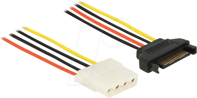 Thumbnail - DELOCK 60137 - SATA 15pin Buchse > 4pin Molex Buchse, 50cm