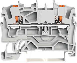 WAGO 2202-1201 - 2-Leiter-Durchgangsklemme, mit Drücker 2,5 mm², grau