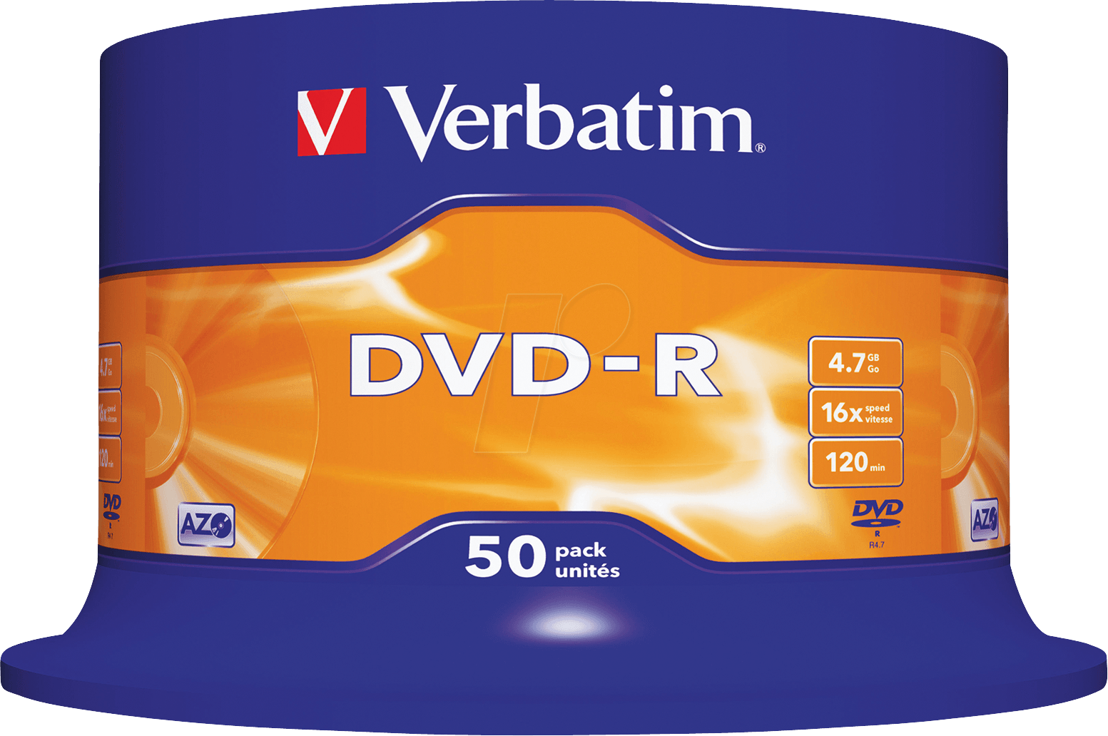 DVD-R4,7 VER50 - Verbatim DVD-R 4,7GB, 50-er CakeBox