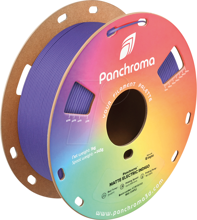 POLYMAKER CA4018 - Filament, Panchroma PLA, Matte Electric Indigo, 1,75 mm, 1 kg