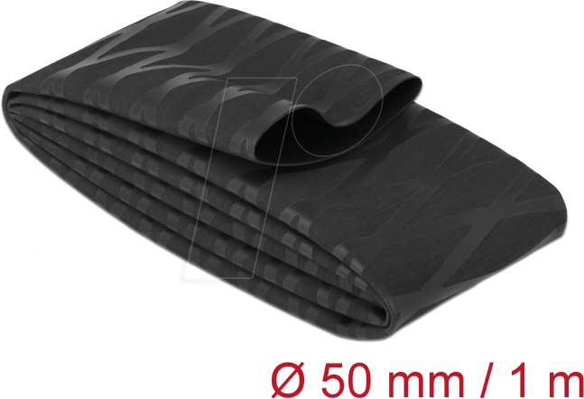 DELOCK 19607 - Schrumpfschlauch X-Muster rutschfest 1 m x 50 mm schwarz