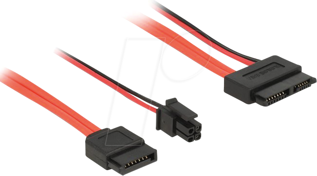 DELOCK 84848 - SATA 6 Gb/s 7 Pin Bu + Micro Fit 3.0 4 Pin Stec > Slim SATA 13 P