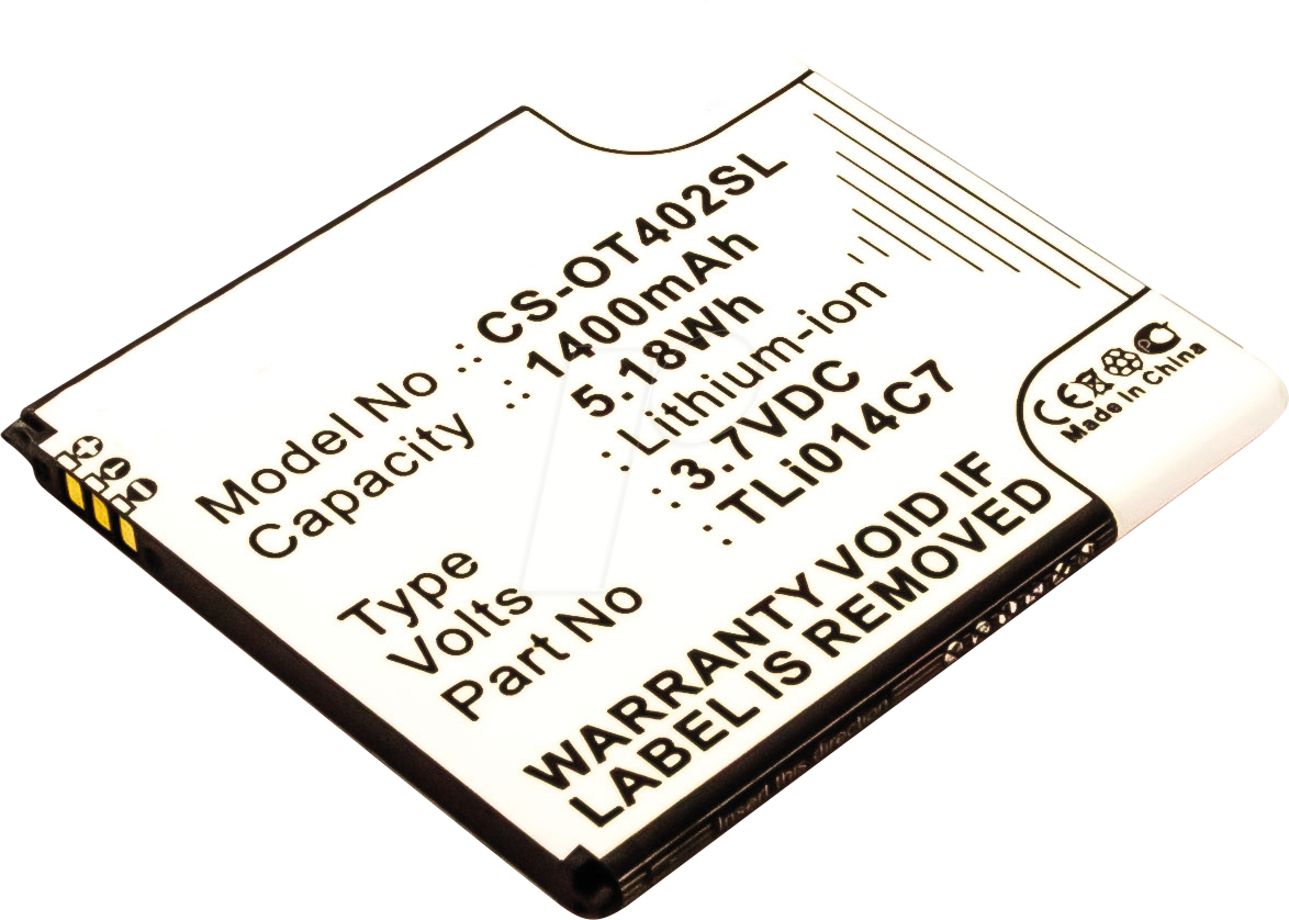 AKKU 13341 - Smartphone-Akku für Alcatel-Geräte, Li-Ion, 1400 mAh