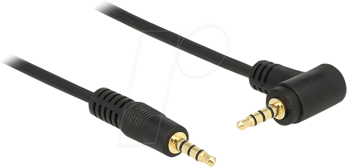 DELOCK 84743 - Audio Kabel, 3,5 mm 4-pin Klinkenstecker, gewinkelt, 5 m