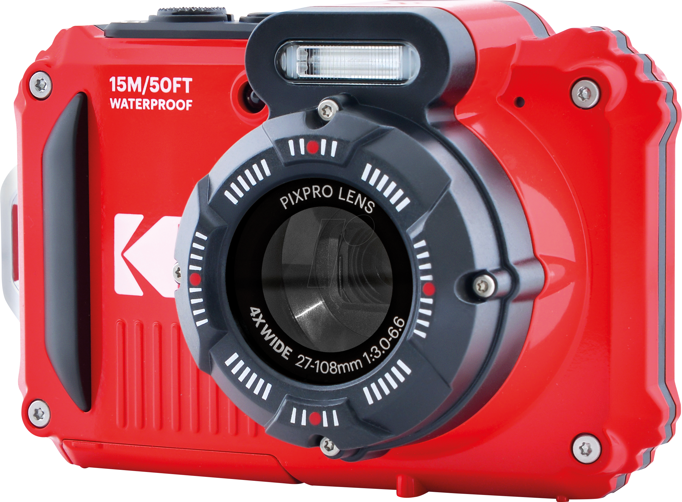 KODAK WPZ2RD - Unterwasserkamera, 16MP, 4x Zoom, rot