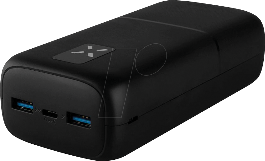 FIXZEN-30-BK - Powerbank, 30000 mAh, 20 W, 1x USB-C, 2x USB-A, PD, schwarz