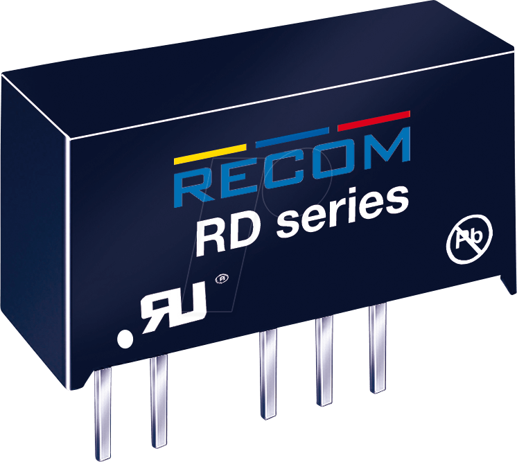 Thumbnail - RD-1212D - DC/DC-Wandler RD, 12 Vin, Dual, ± 12 Vout, ± 84 mA, SIP-7