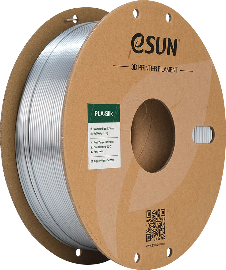 ESUN 72204270 - Filament, PLA-Silk, 1,75 mm, silber, 1 kg