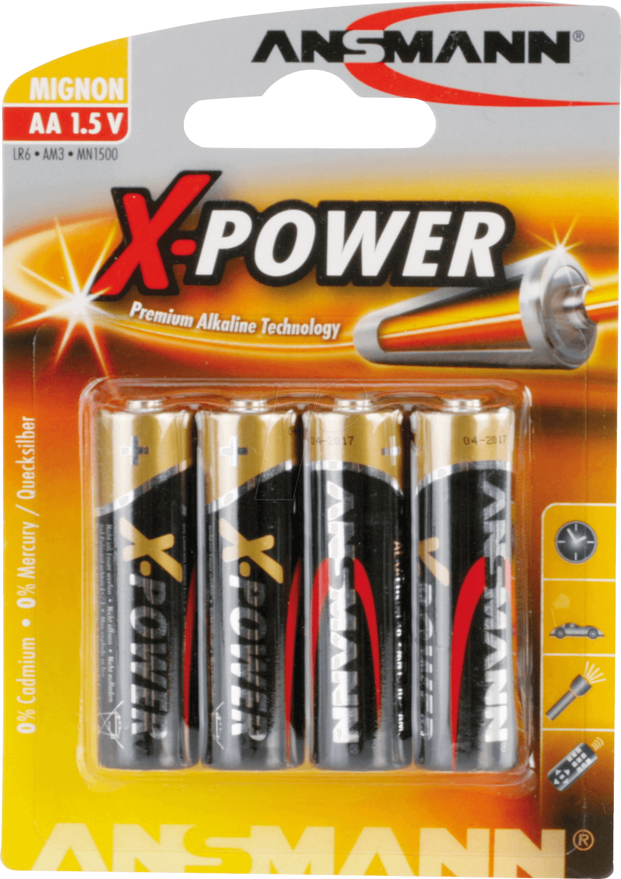 ANS 5015663 - XPOWER, Alkaline Batterie, AA (Mignon), 4er-Pack