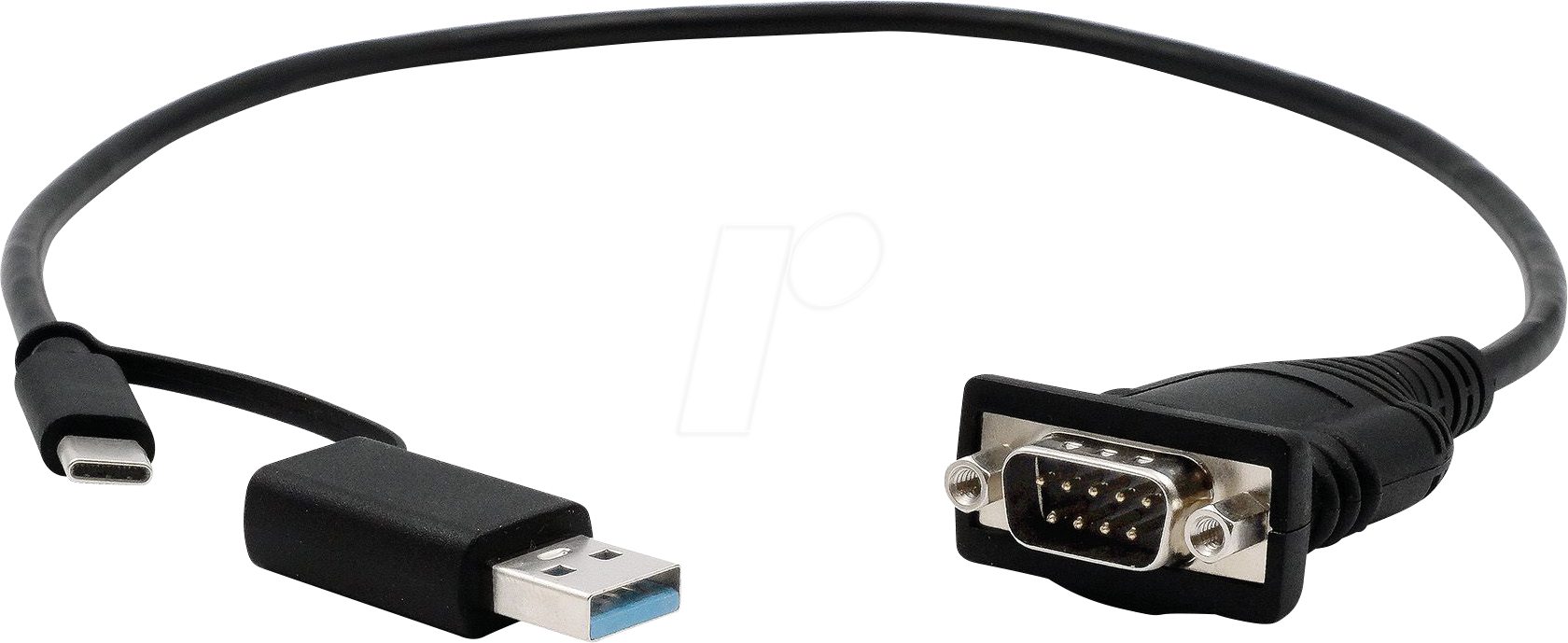 EXSYS EX-23001 - USB 2.0 Konverter, USB-A+C auf RS-232, FTDI, 0,5 m