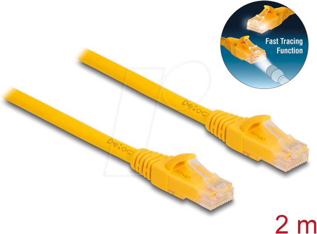 DELOCK 80102 - Patchkabel Cat.6A U/UTP Fast Tracing 2 m