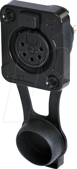 REAN RRX5F-Z0021 - XLR Einbaubuchse 5-polig, IP65, schwarz verchromtes Gehäuse