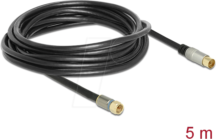 DELOCK 88962 - Anschlusskabel, F-Stecker auf IEC Buchse, RG-6/U, 5 m
