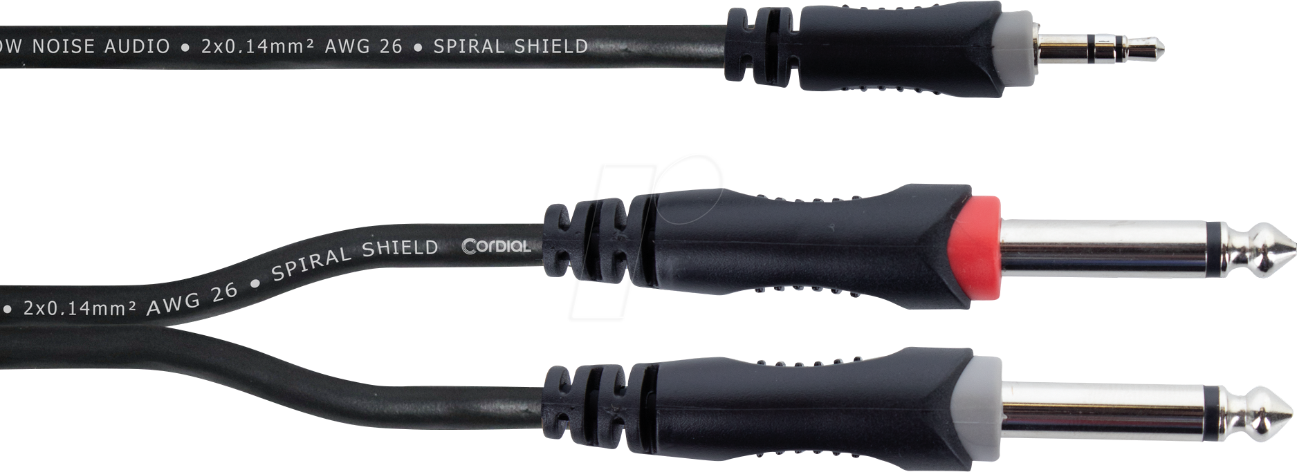 EY 1,5 WPP - Y-Adapter Kabel, 3,5 mm Stereo Klinke > 2x 6,3 mm Mono Klinke, 1