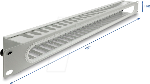 DELOCK 67278 - 19'' 1 HE Kabelmanagement Rangierpanel grau