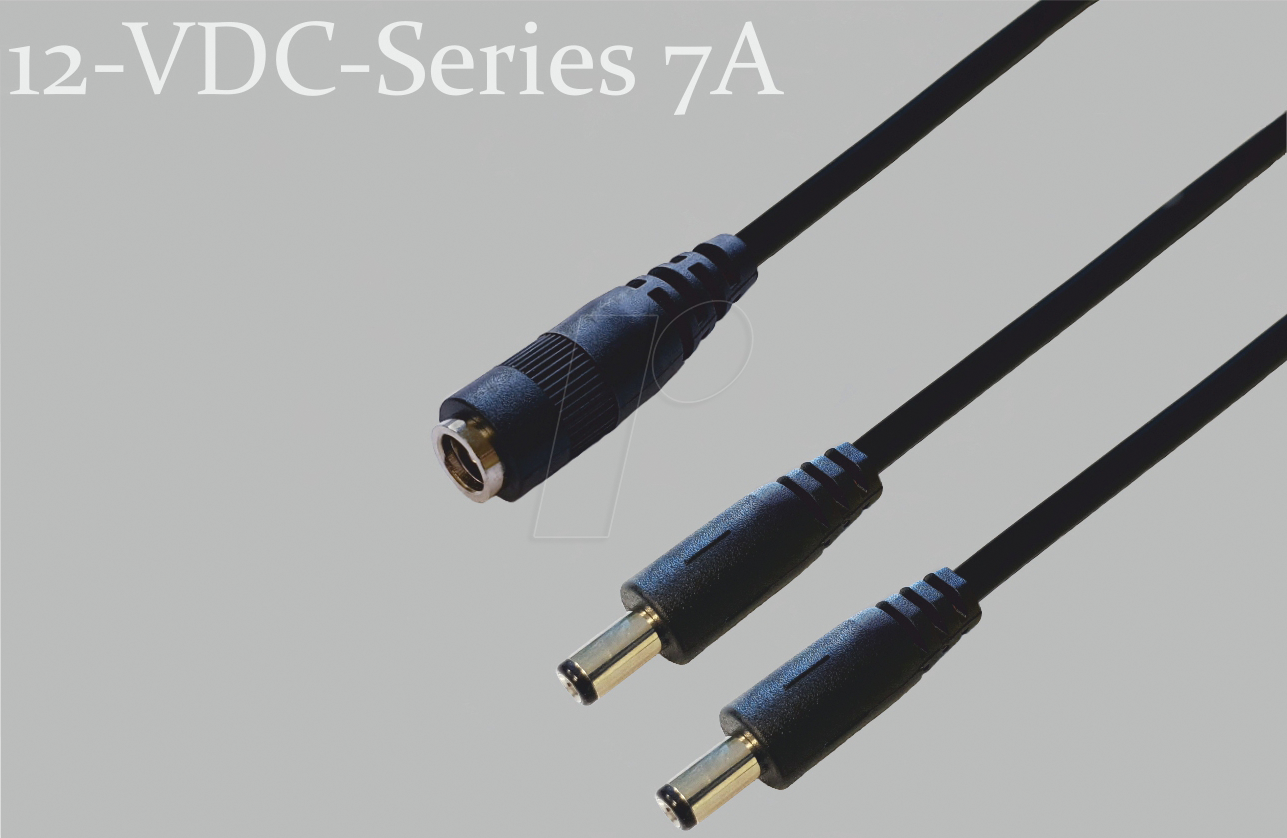 BKL 075923 - Adapterkabel, 300 mm, DC-Kupplung auf 2x DC-Stecker