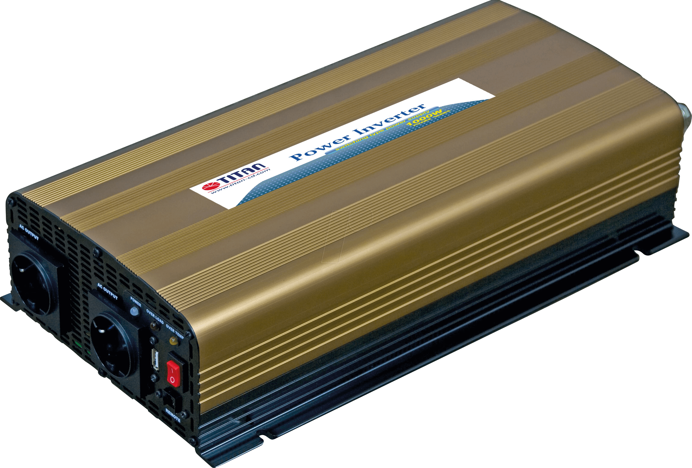 TITAN HW-1000U7 - Wechselrichter, Sinus, 1000 W, Schutzkontakt