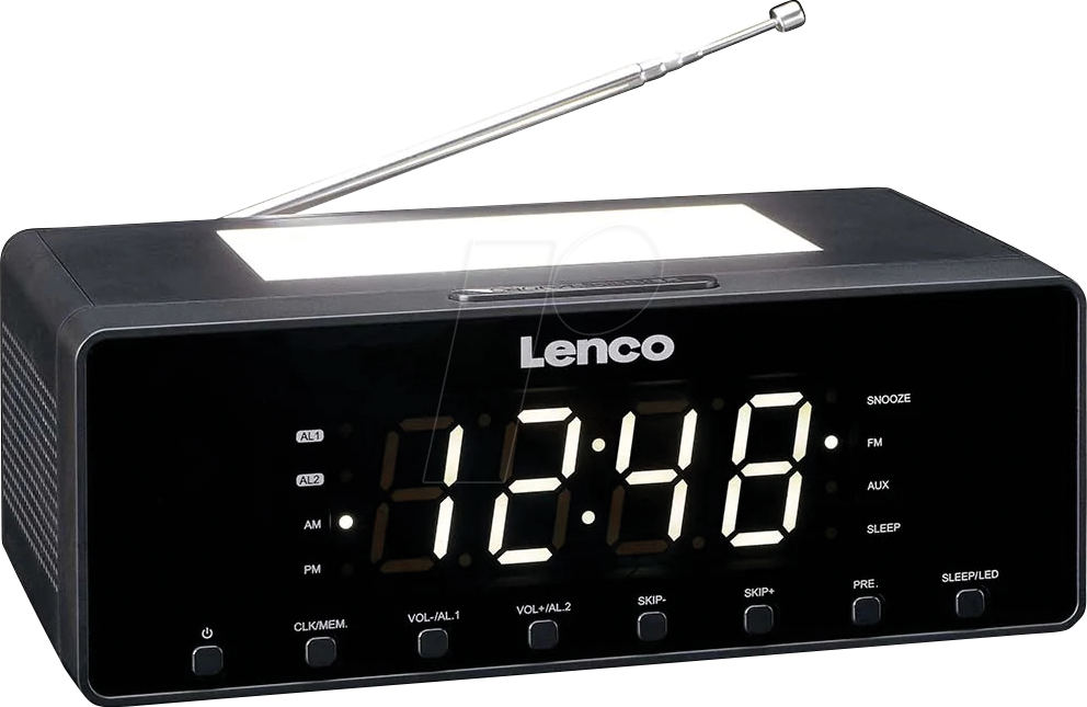 LENCO CR-540BK - UKW Radiowecker, LED-Display mit Nachtlicht und Ladefunktion