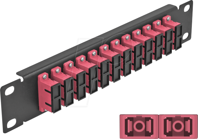 DELOCK 66775 - LWL Patchpanel, 10'', 12-Port, SC Duplex, 1HE, schwarz