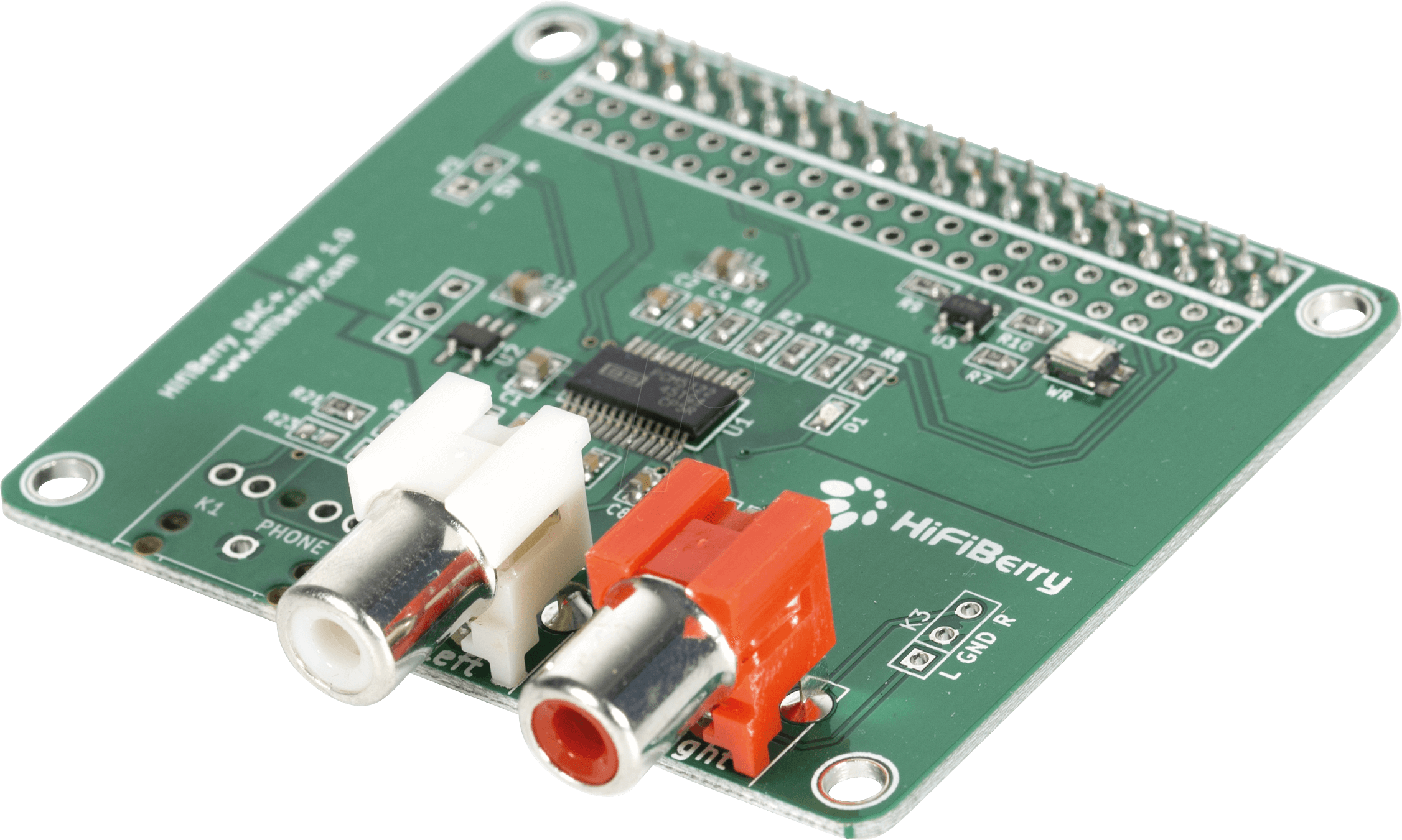 RPI HB DAC+ RCA - Raspberry Pi Shield - HiFiBerry DAC+ RCA