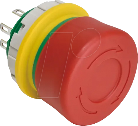 ID XW BV3SG12TR - Not-Aus Taster, 22 mm, E-Stop, Not-Halt, Lötanschluss lang