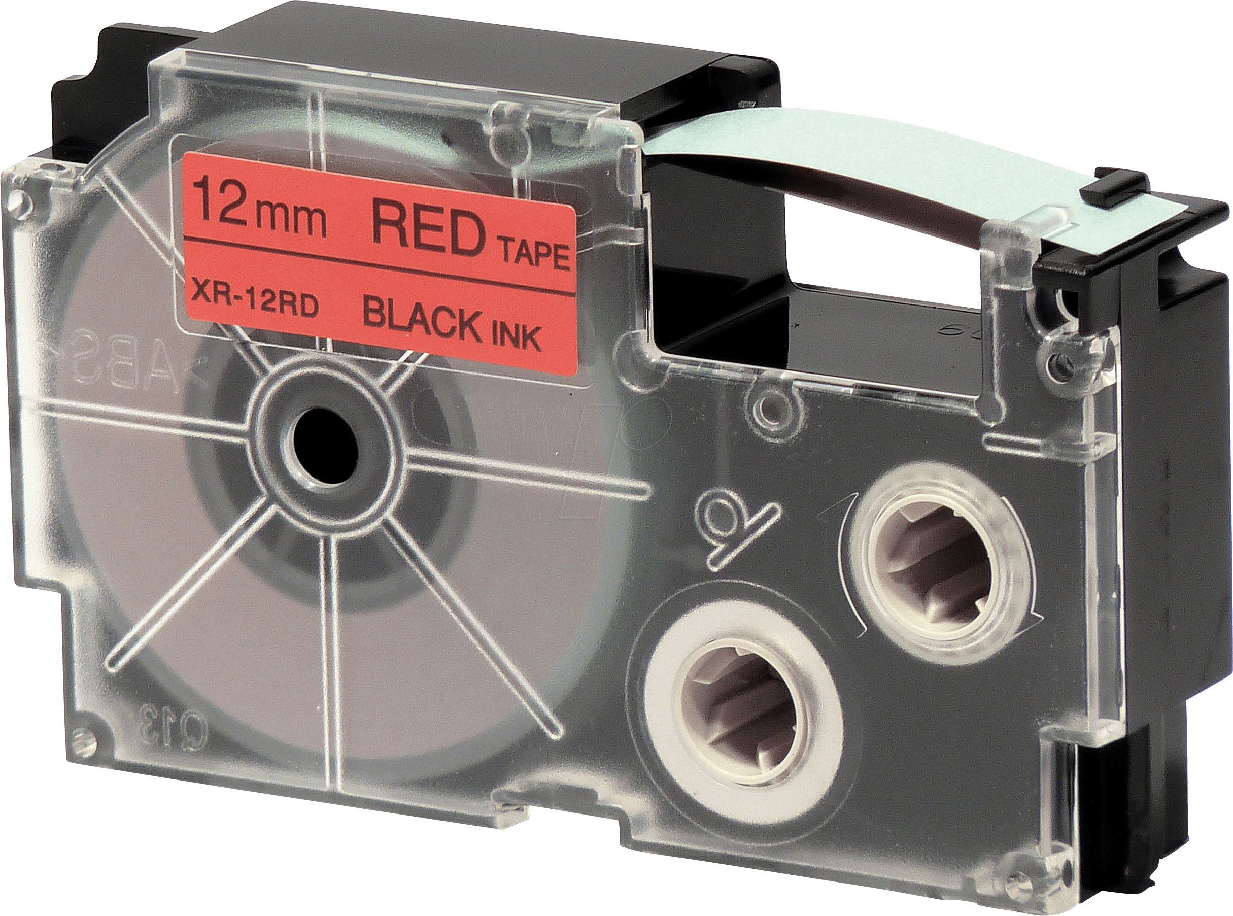 CASIO XR-12RD1 - Schriftband, 12 mm x 8 m, schwarz/ rot