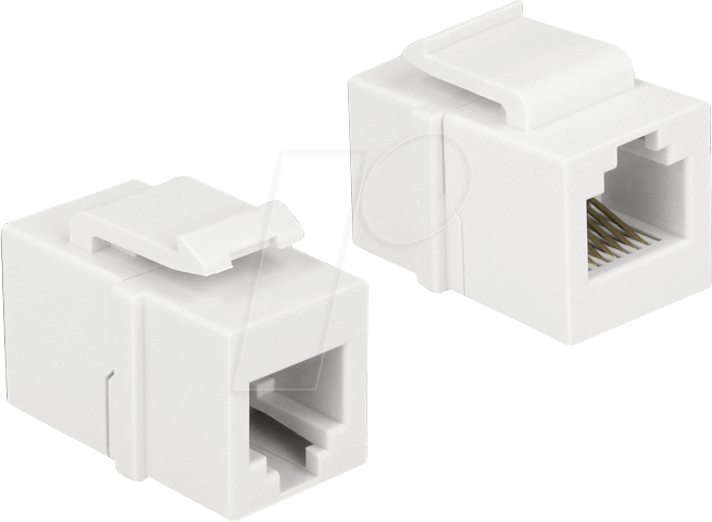 DELOCK 86380 - Keystone RJ12 Buchse > Buchse Cat.3 weiß