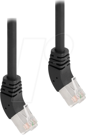 DELOCK 80270 - Cat.6a Patchkabel, S/FTP, 45° oben gewinkelt, 2 m, schwarz