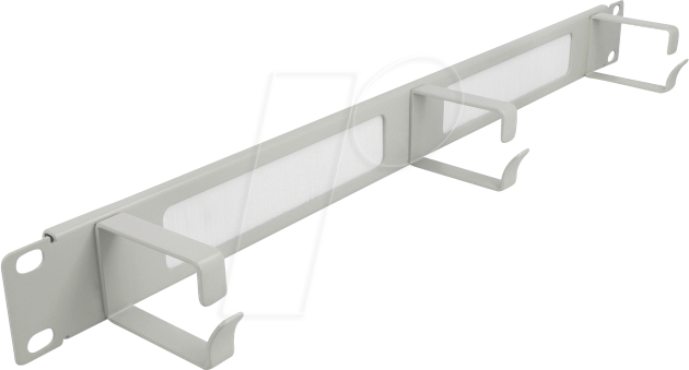 DELOCK 66542 - 19'' Kabelmanagement Bürstenleiste, 3 Bügel, 1 HE, grau