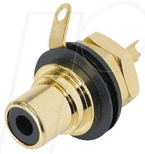 NEUTRIK NYS367-0 - Cinch-Einbaubuchse, Farbcodierung schwarz, vergoldete Kontakte