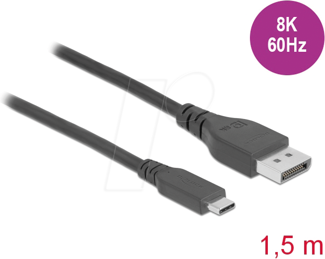 DELOCK 86040 - Adapterkabel USB C auf DP, 8K 60Hz 1,5 m