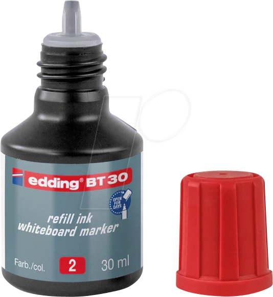 EDDING BT30002 - Nachfülltinte, Whiteboardmarker, BT 30, rot