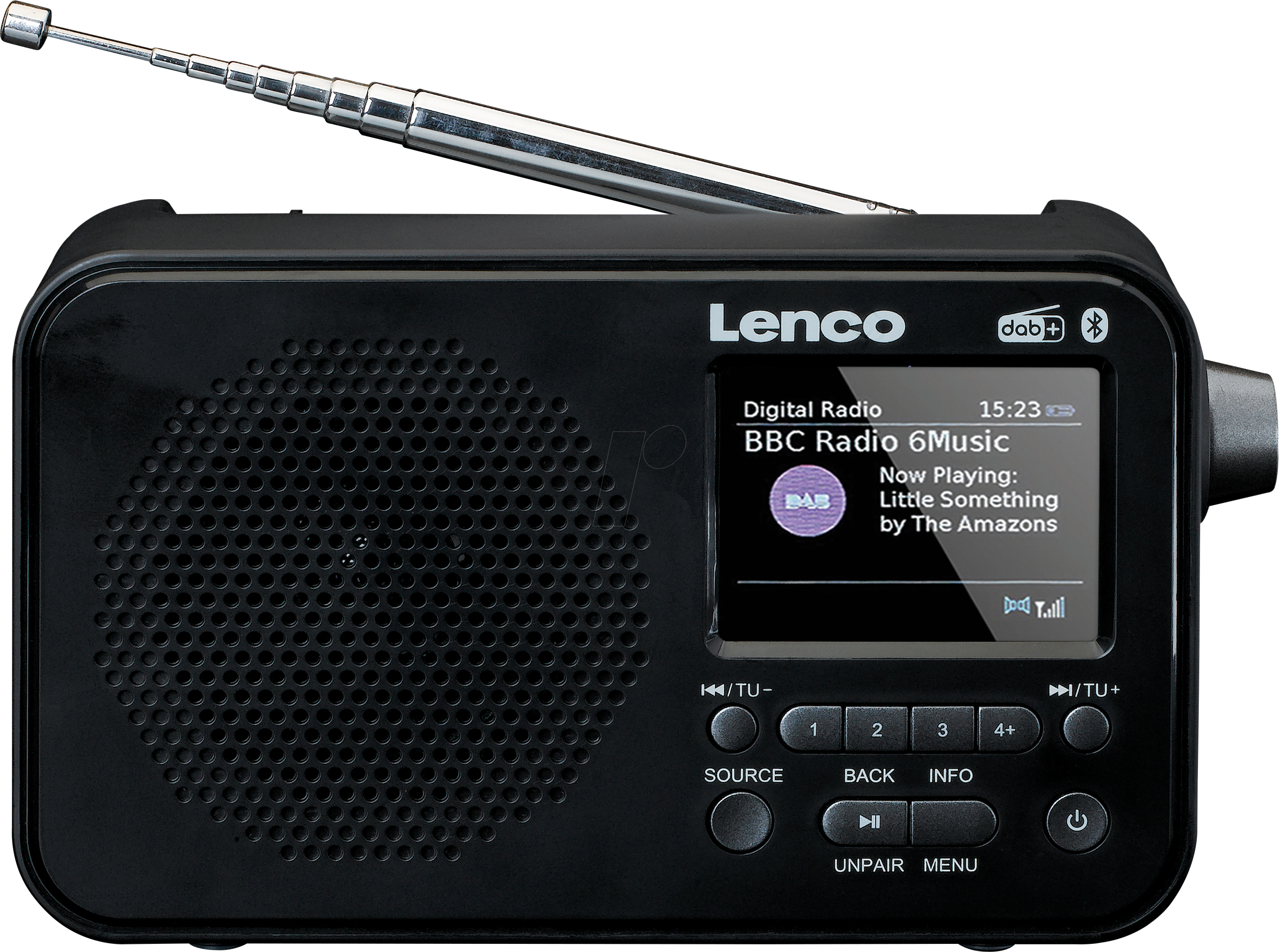 LENCO PDR-036BK - DAB+/UKW Radio, TFT-Display, Bluetooth, tragbar, Akku