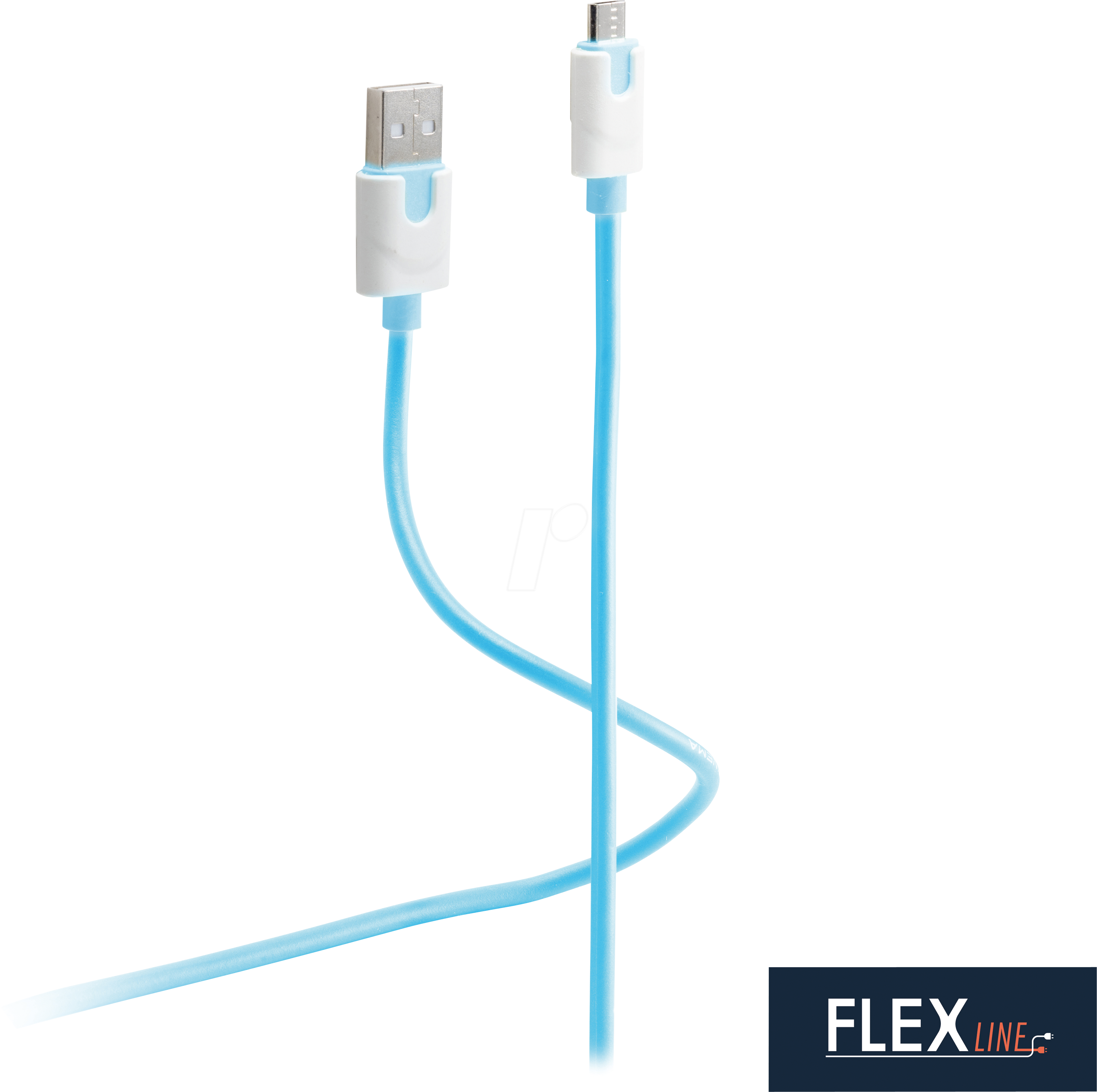 FLX FL31-72031 - USB-Ladekabel A Stecker auf USB Micro B, blau, 2m